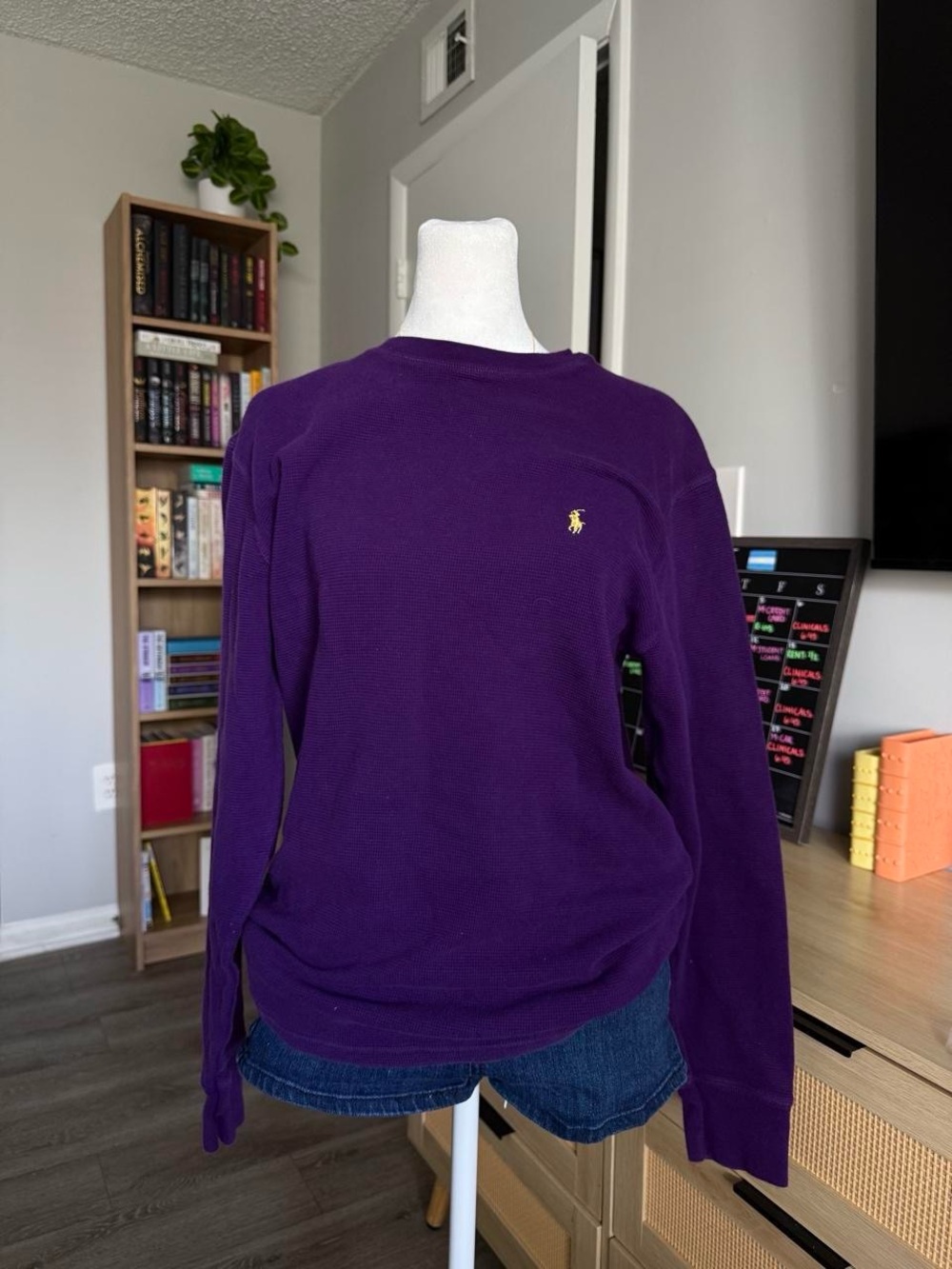 polo ralph lauren purple long sleeve shirt